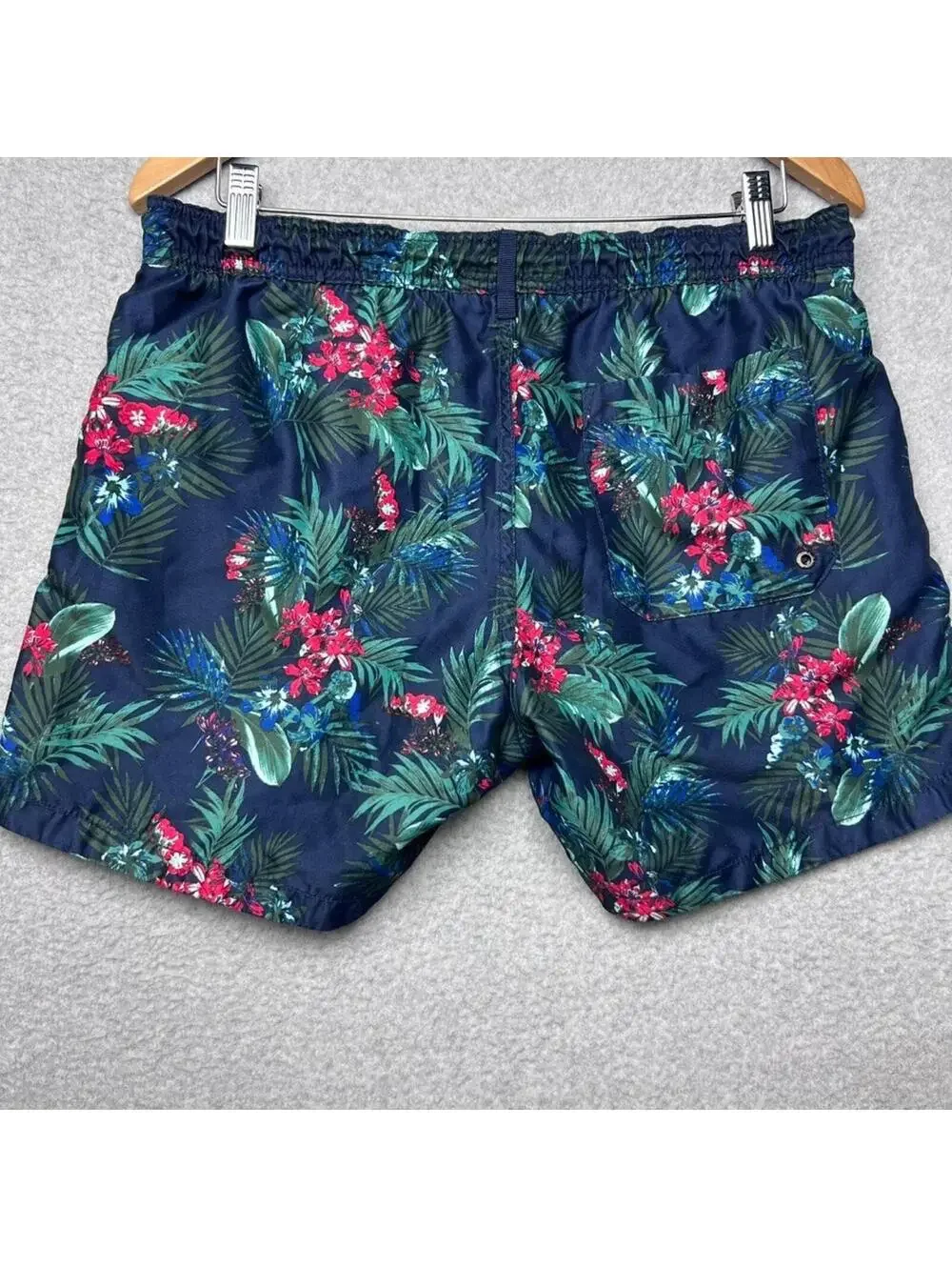 Banana Republic Mens Green Navy Floral Swim Trunks Board Shorts M Beach Surf